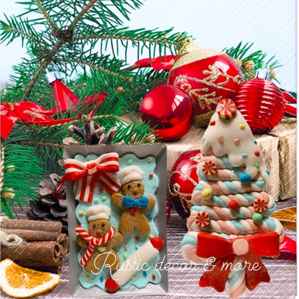 Pastel Gingerbread Ornaments 2 PC Set